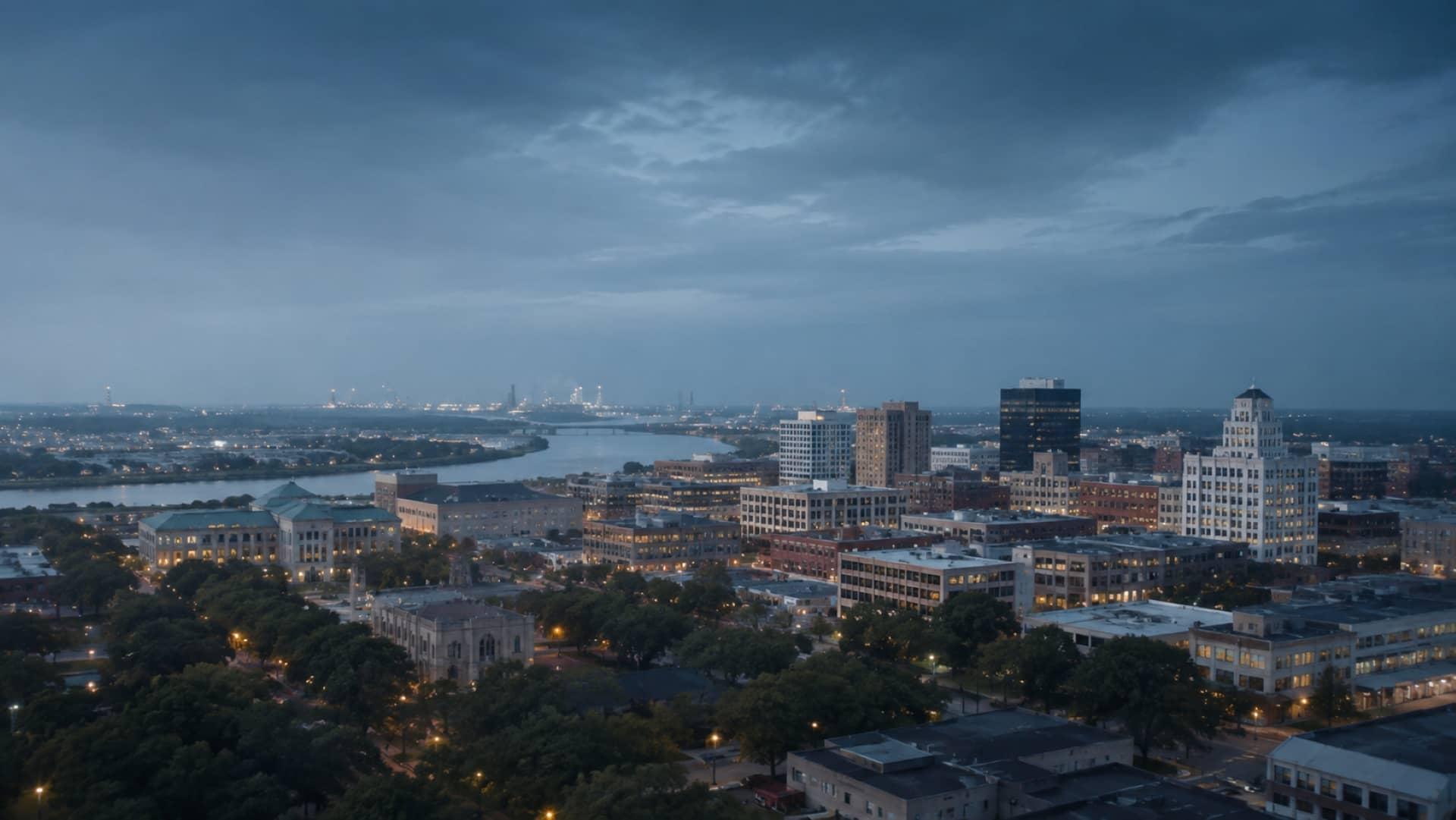 Beaumont skyline at dusk