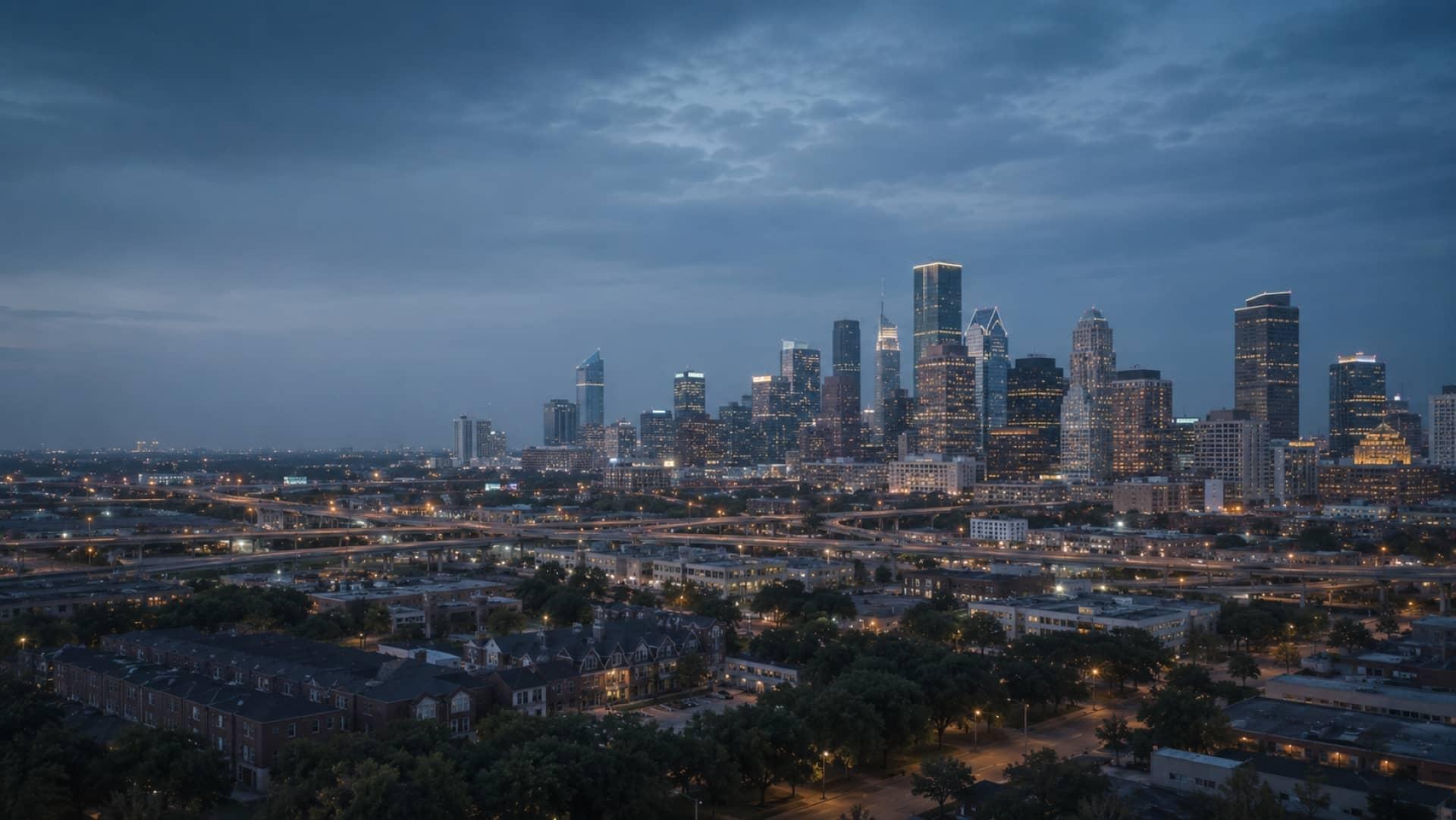 Houston skyline at dusk