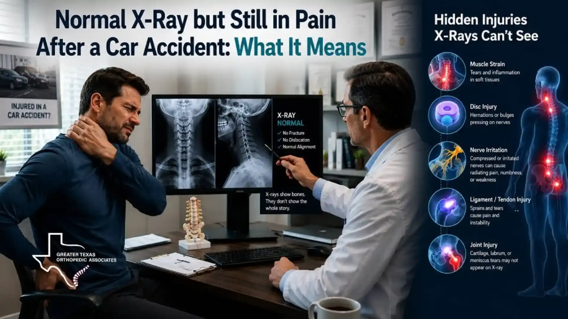 Normal X-Ray but Still in Pain After a Car Accident? What It Could Mean