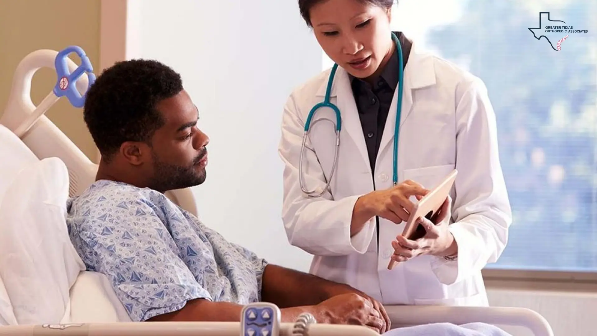 Doctor talking to patient