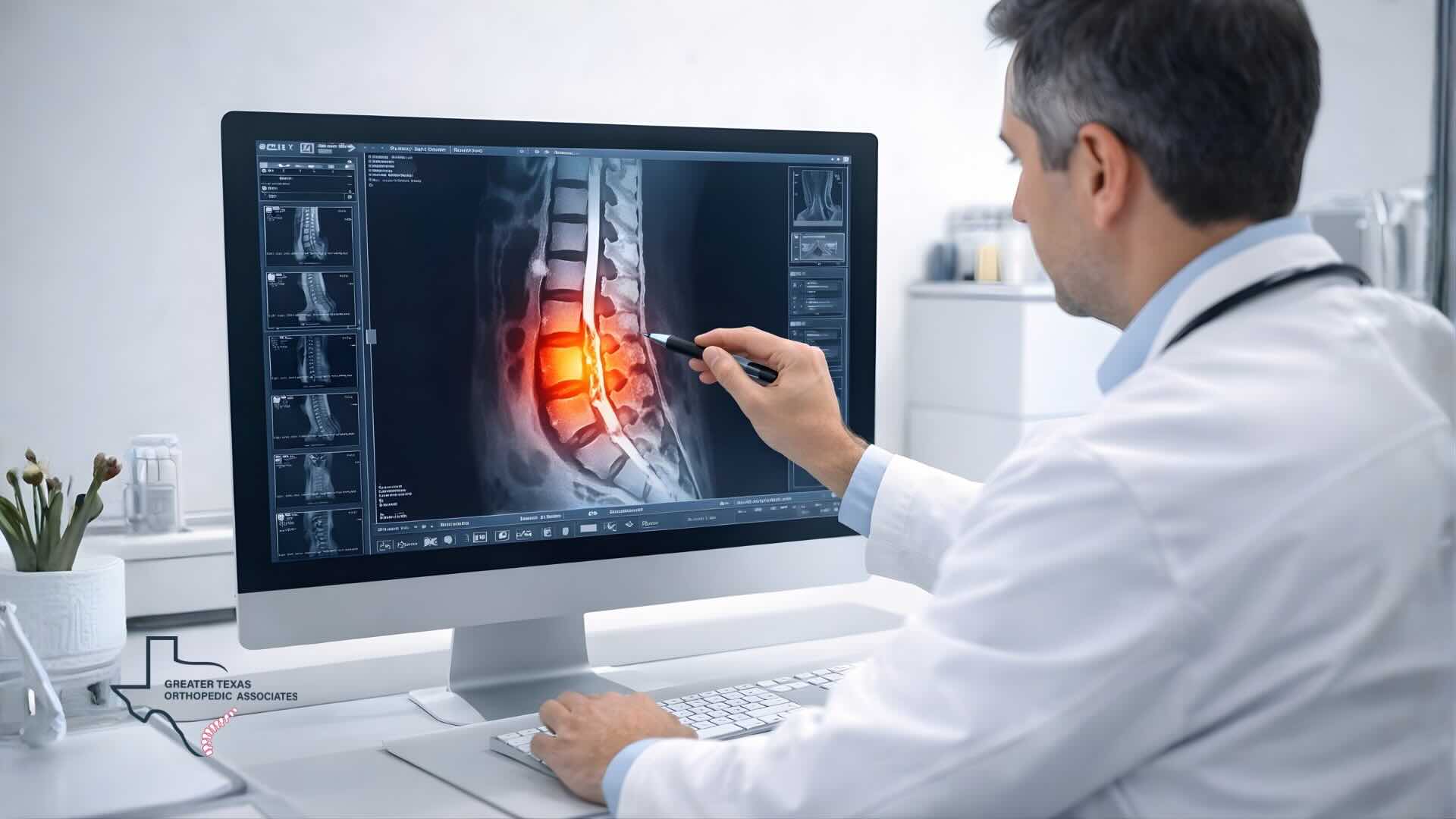 Medical causation in personal injury cases shown through MRI imaging of spinal injury evaluated by orthopedic doctor