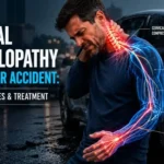 Cervical radiculopathy after car accident causing neck pain, arm tingling, numbness, and weakness